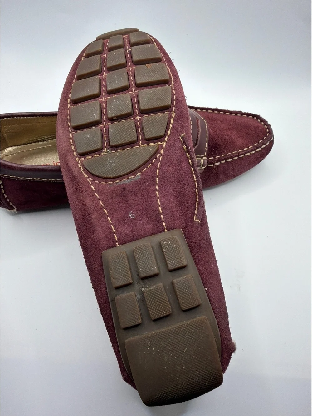 Marc Joseph New York Burgundy Suede Loafers Size 6